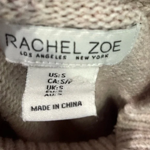 Cozy Knit Midi Sweater Dress S – Rachel Zoe, Tie Waist Turtleneck - Picture 9 of 10